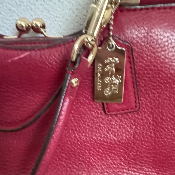 Tas Coach Carrie red leather handbag - Picture 3 of 8